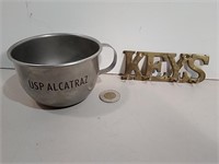 Replica Alcatraz Inmate Cup And Brass Keys