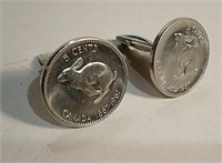 1967 Canada Centennial Rabbit Nickel Cufflinks