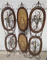 3-Section Wrought Iron Divider - Birds 50 x 67"