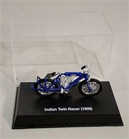 Diecast Indian Twin Racer 1908 W/ Display Case