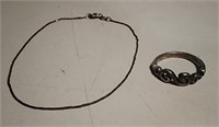 Sterling Silver Ring Sz.7 & 8" Bracelet