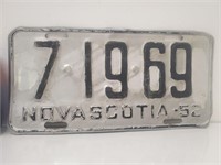 Plaque d'immatriculation NS 1952
