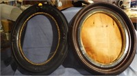2 - Antique oval walnut frames
