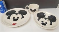 Set Trio Ceramique des annees 80 Mickey Mouse