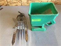 Mole trap, hand seeder