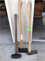 5 lb. sledge, single bit axe, splitting maul