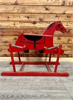 Vintage Red Wood Rocking Horse: The Wonder Horse