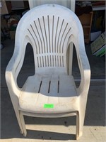 2 - Plastic outside lawn chairs