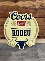 Coors Banquet Rodeo Tin Advertising Sign