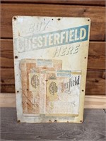 Vintage Chesterfield Tin Advertising Sign