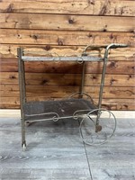 Vintage Rolling Metal Tea Cart