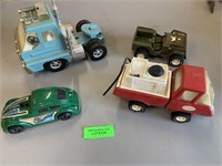Vintage Tonka trucks and car