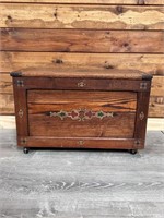 Wooden Chest on Wheels in 24in l x 16in t
