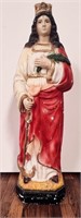 Vintage 17in Religious Statue of Santa Barbara