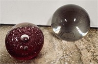 (2) Decorative Glass Orbs