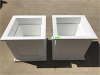 2 - Heavy plastic planter boxes - 20"x20"x20"