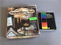 Stenciling set w/markers - new