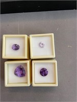4 Amethyst Gemstones