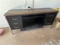 wood and metal desk