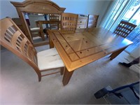 Wood dining room table and 4 chairs