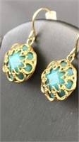 14kt Base Blue Stone Earrings