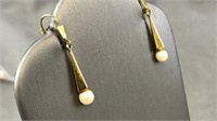 14kt Earrings With Freshwater Pearl