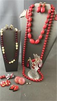 Assorted Red Fashion Jewelry Lot