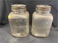 2 Early Glass Canisters