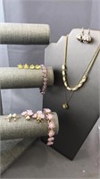 Assorted Jewelry Lot Pink Tones