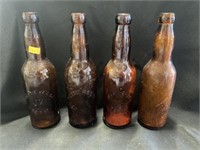 4 Embossed Brewery Bottles