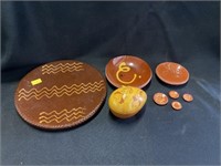 8 Pieces Contemporary Redware Pottery