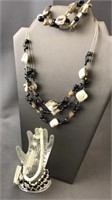 Assorted Black & Faux Shell Fashion Jewelry Lot