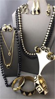 Assorted Fashion Jewelry Lot Black & Goldtone