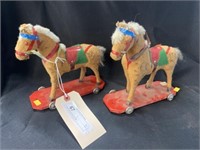 2 West German Horse Pull Toys