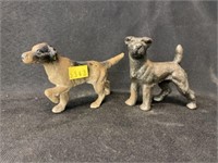 2 Early Cast Metal Dogs