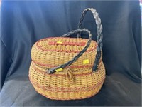 Early Woven Double Handled Basket
