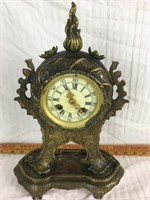 Antique Brass Mantle Clock