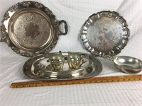Silver-Plated And Pewter Serving Pieces