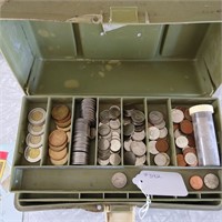 Tackle Box with Coin Approx $35 Worth