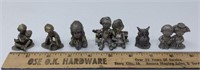(6) Pewter Miniature Children Figurines