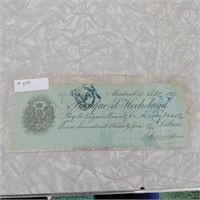 1907 Pay Cheque