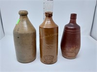 (3) Stoneware Bottles