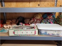 Shelf Lot of Cabbage Patch Dolls & More