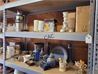 2 Shelf Lots of Assorted Ceramics & Decor