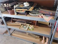 3 Shelf Lots of Assorted Decor & Wood Items