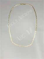 10k white and gold weaved chain - 6.3 g