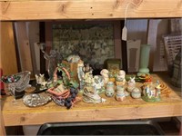 Shelf Lot of Ceramic & Porcelain Decor