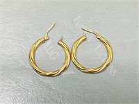9k gold hoop earrings (marked 375) - 1.7 g