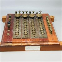 vintage wood/ brass circuit board