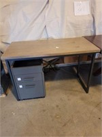 Desk & Small Rolling File Cabinet